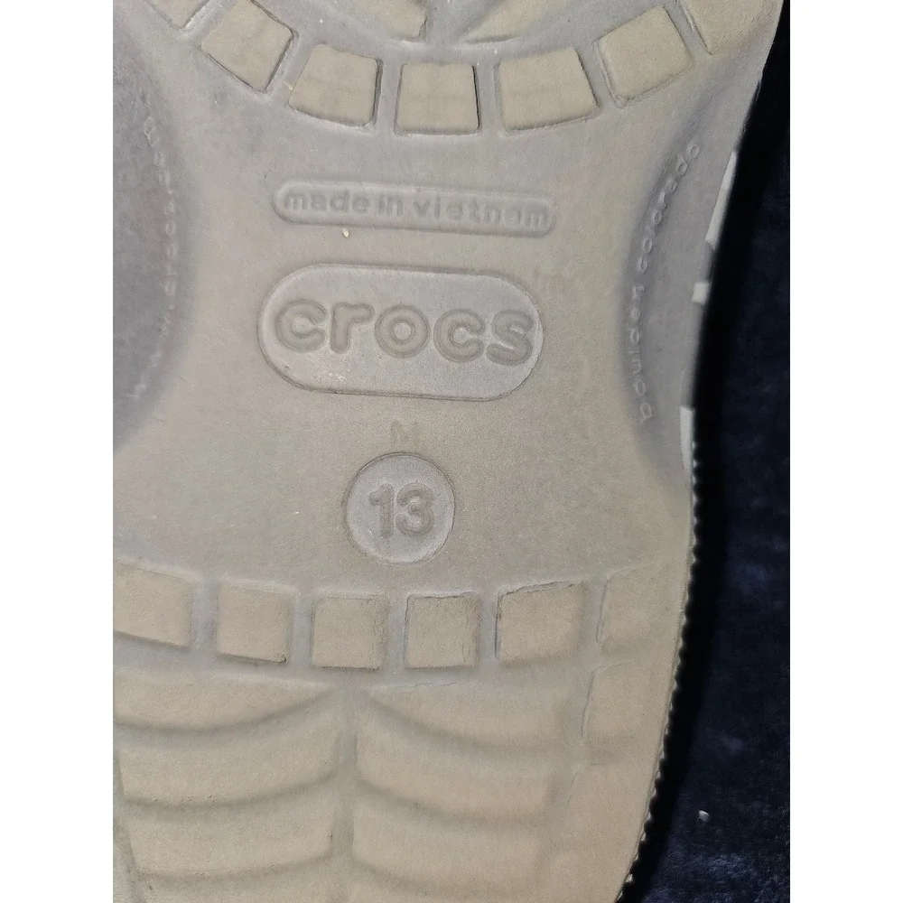 Crocs Classic Clog Mens Size 13 Grey Black Camo Camouflage Slip On Shoes